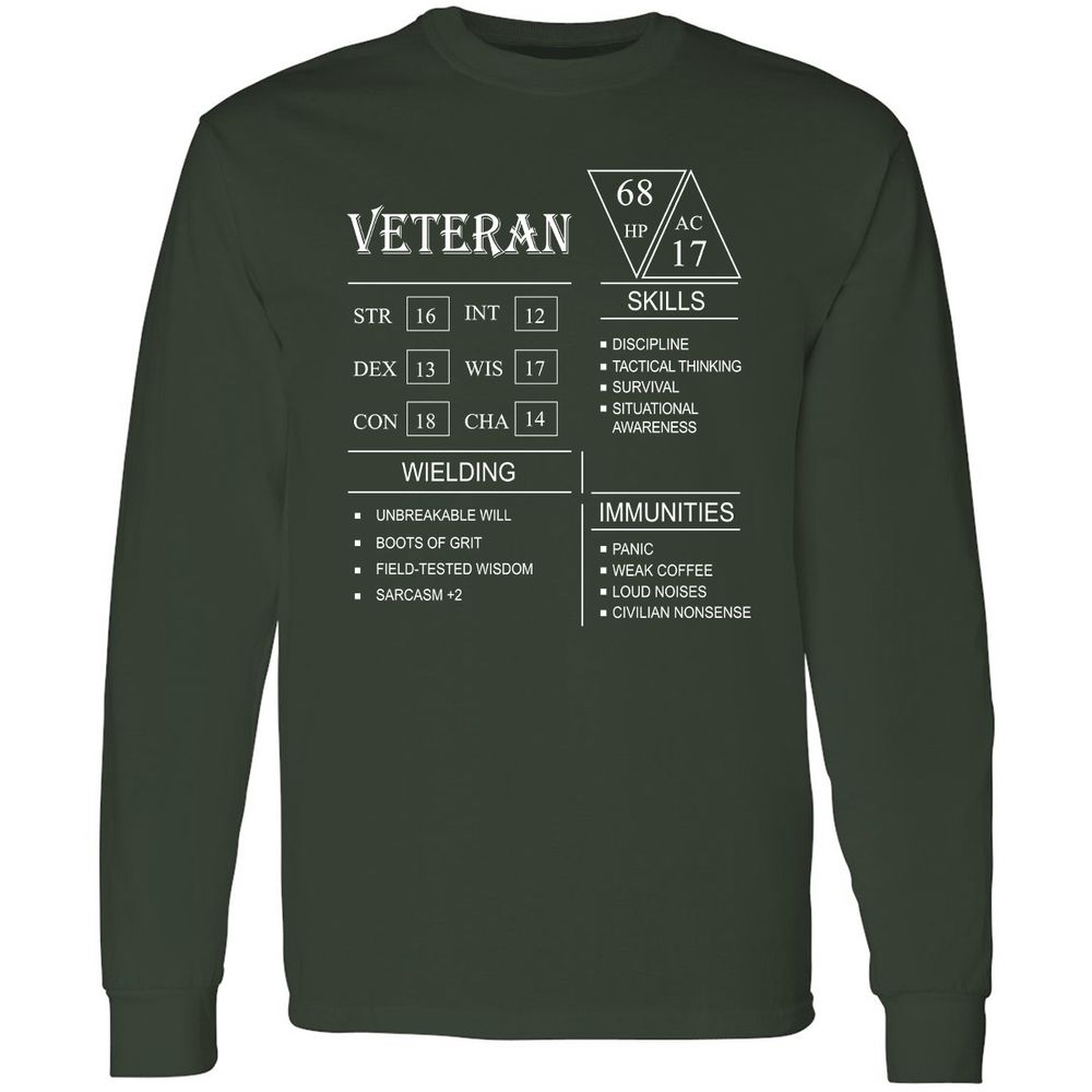 Veteran New Long Sleeve T-Shirt - Forest Green - 4