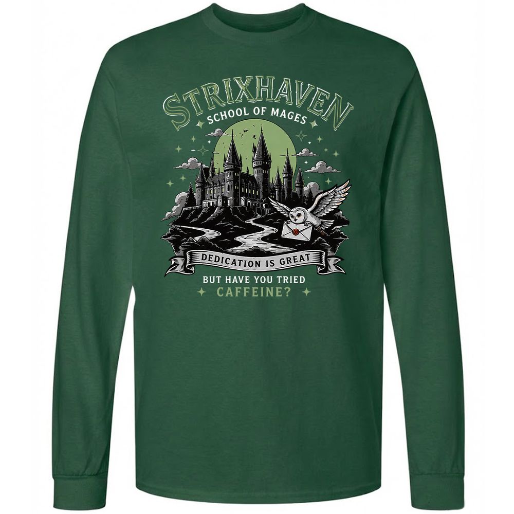 Strixhaven - School Of Mages Long Sleeve T-Shirt - Forest Green - 4