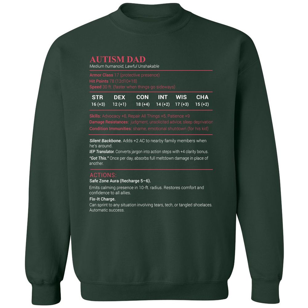 Autism Dad Classic Unisex Sweatshirt - Forest Green - 4