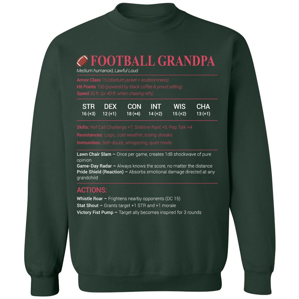 Football Grandpa Classic Unisex Sweatshirt - Forest Green - 4