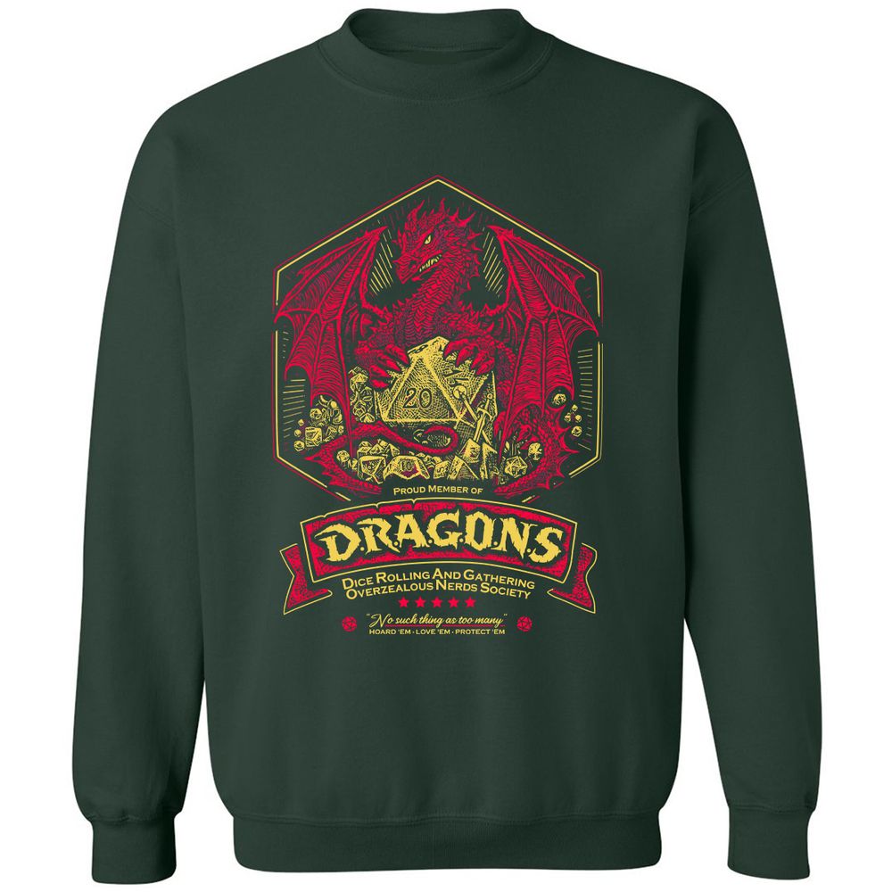 Fantasy Dragon With Dice - Forest Green - 4