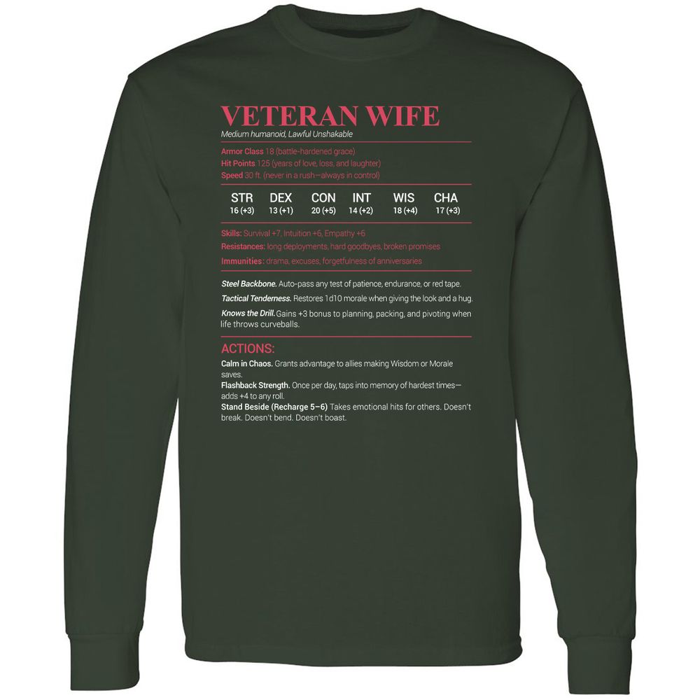 Veteran New Long Sleeve T-Shirt - Forest Green - 4