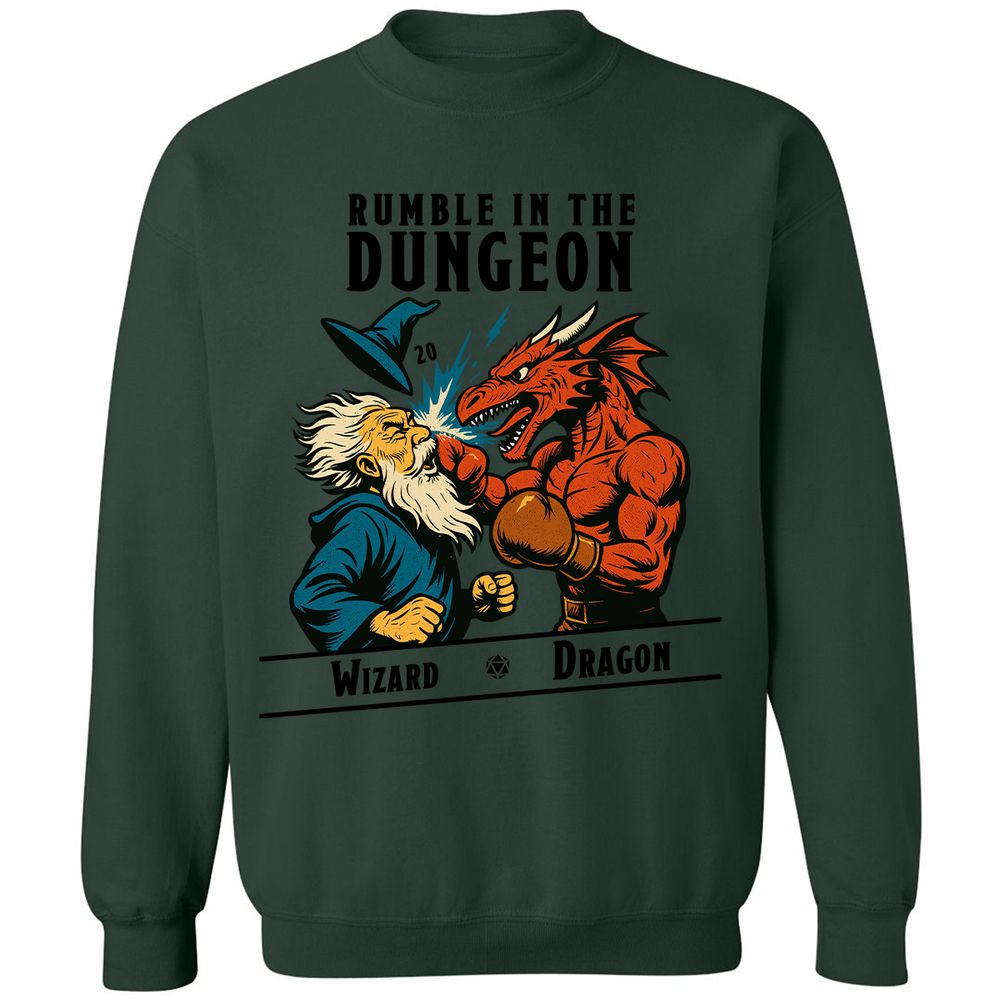 Rumble in the Dungeon Classic Unisex Sweatshirt - Forest Green - 4