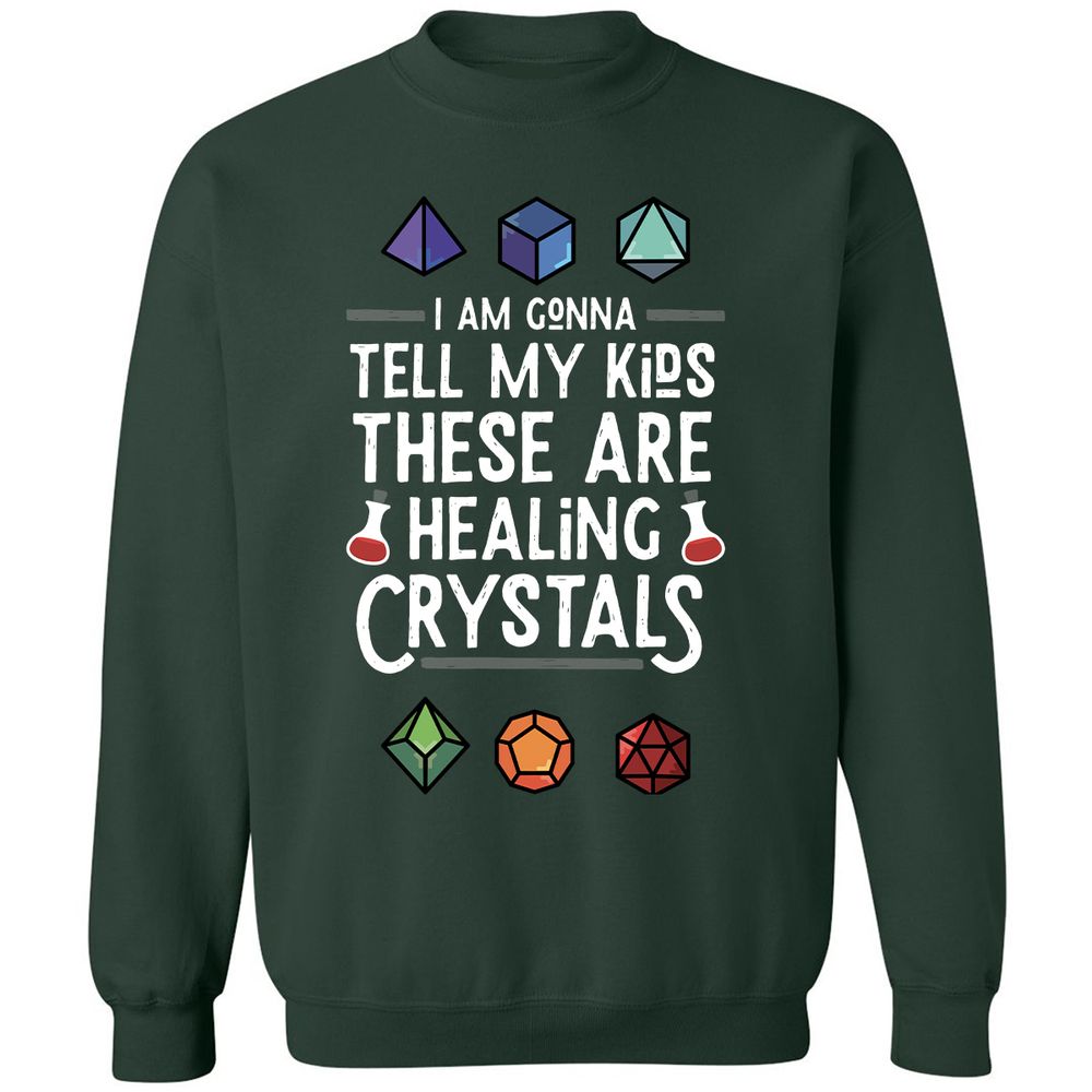 Healing Crystals Classic Unisex Sweatshirt - Forest Green - 4