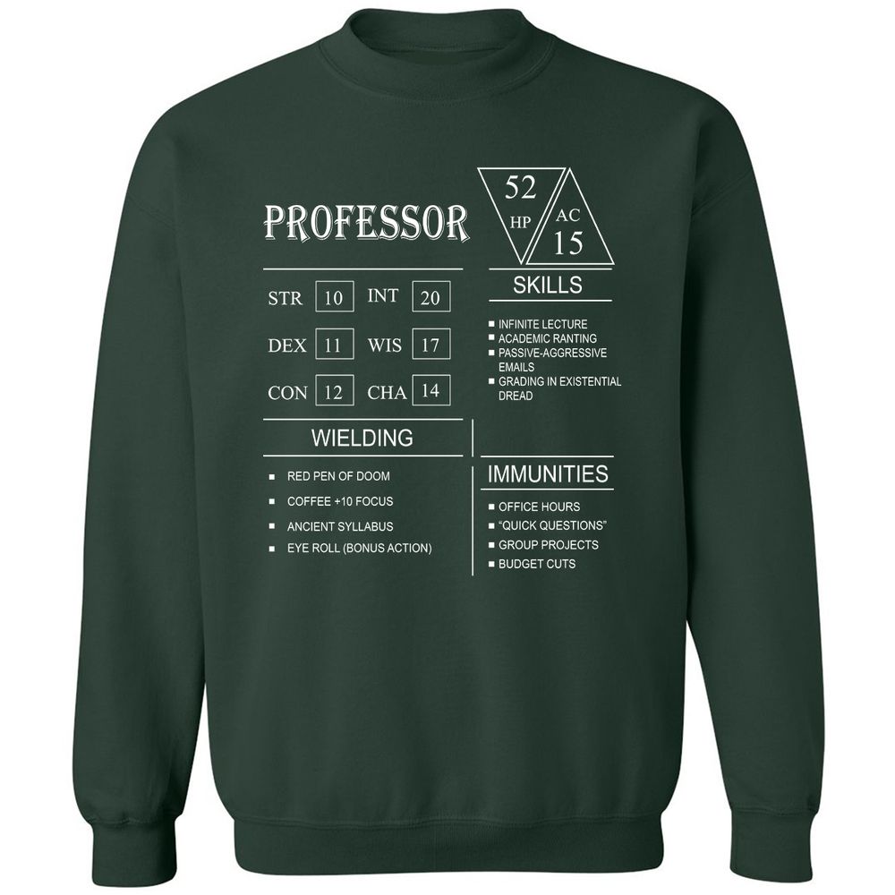 Professor New Classic Unisex Sweatshirt - Forest Green - 4