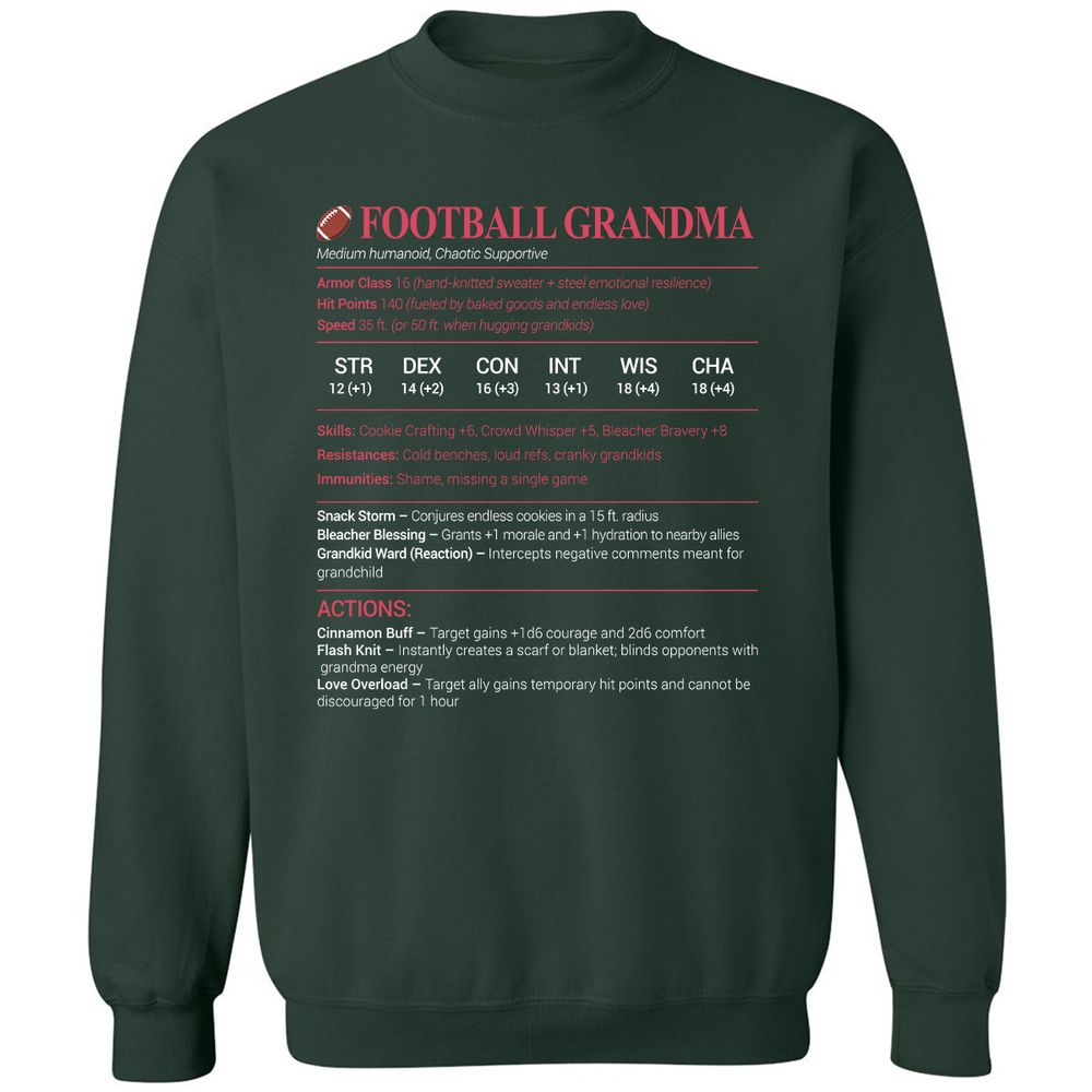 Football Grandma Classic Unisex Sweatshirt - Forest Green - 4