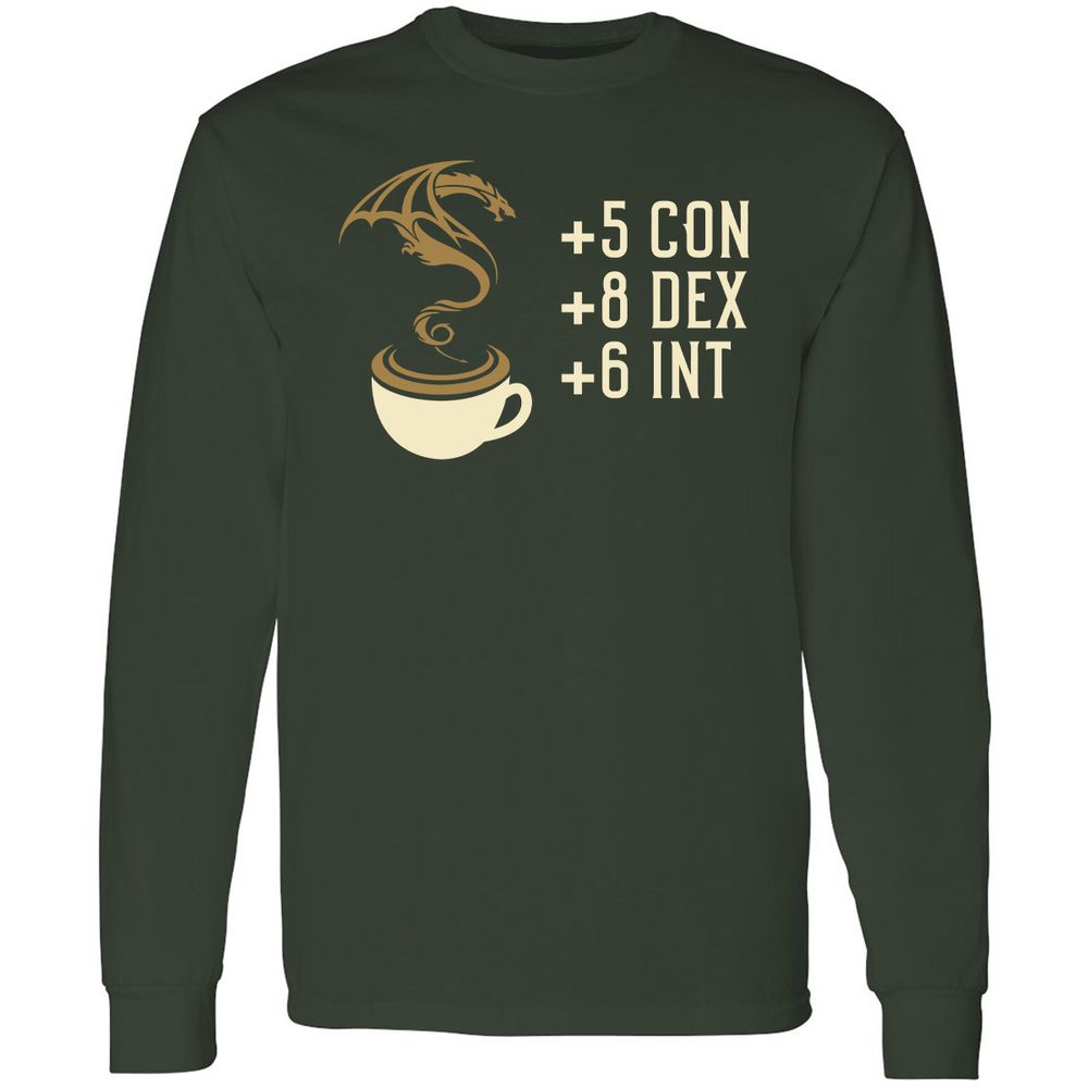 Coffee Dragon Long Sleeve T-Shirt - Forest Green - 4