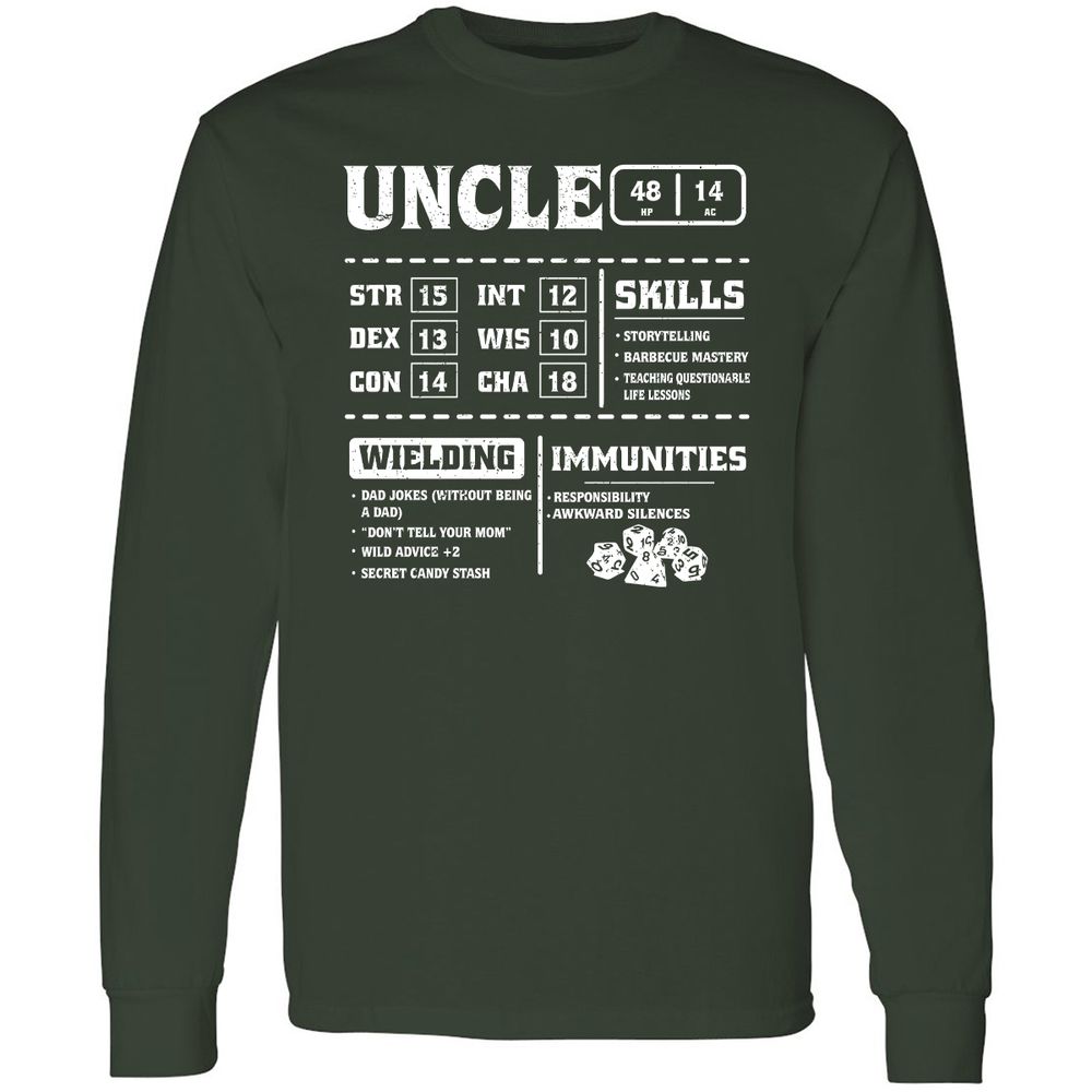 Uncle Stats Long Sleeve T-Shirt - Forest Green - 4