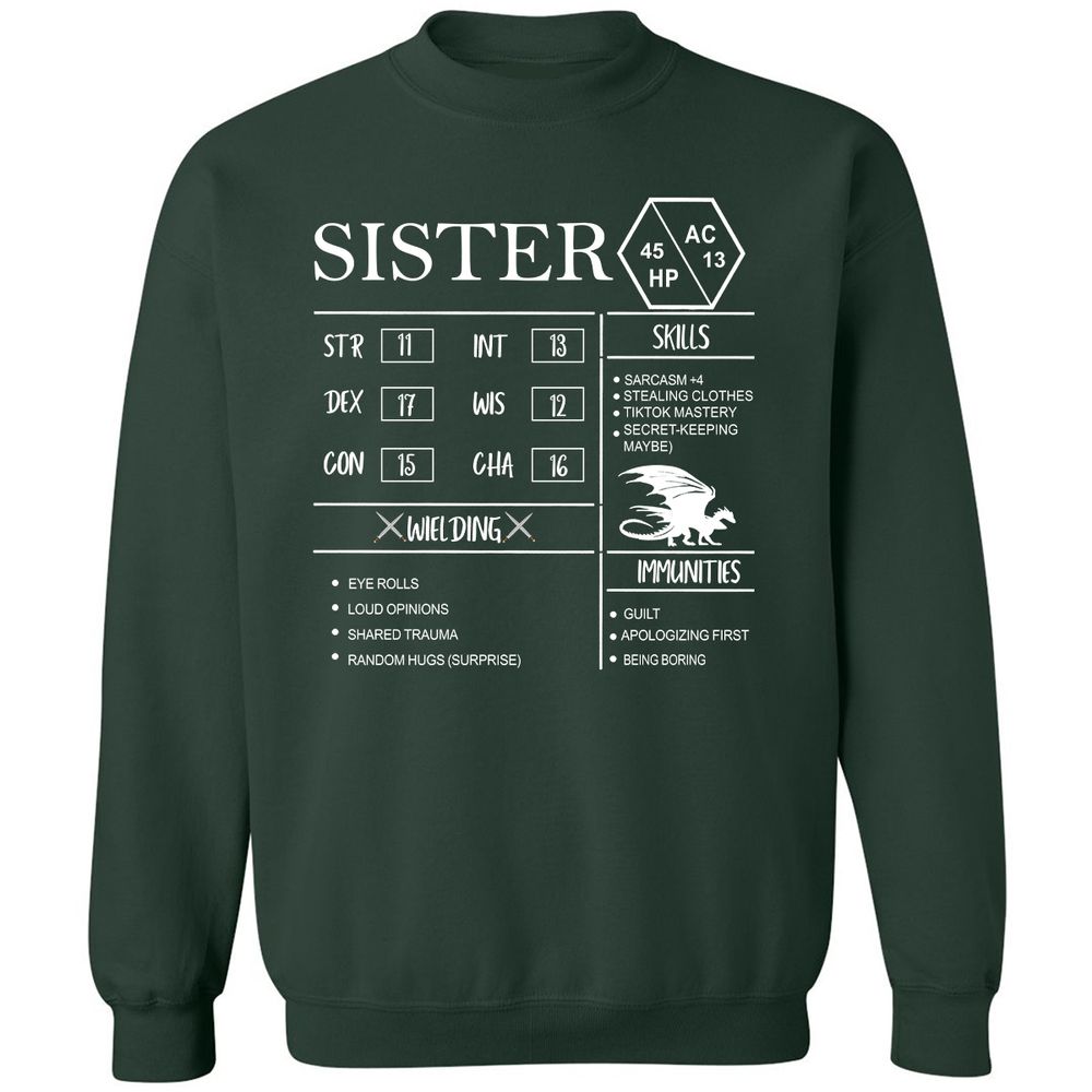 Sister Stats Classic Unisex Sweatshirt - Forest Green - 4