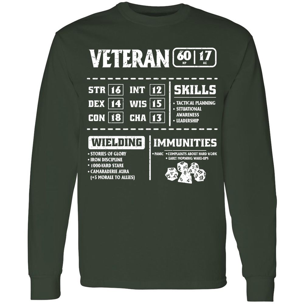Veteran New Ver. Long Sleeve T-Shirt - Forest Green - 4