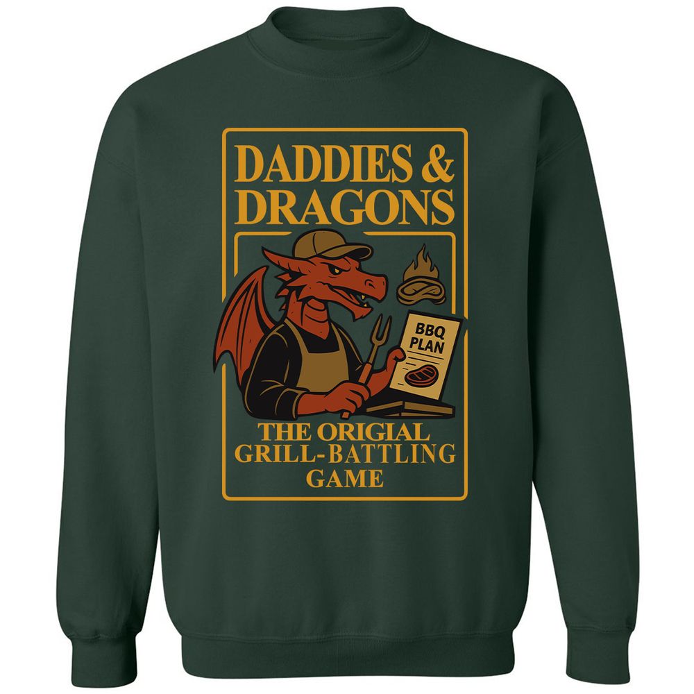 Daddies & Dragons Classic Unisex Sweatshirt - Forest Green - 4