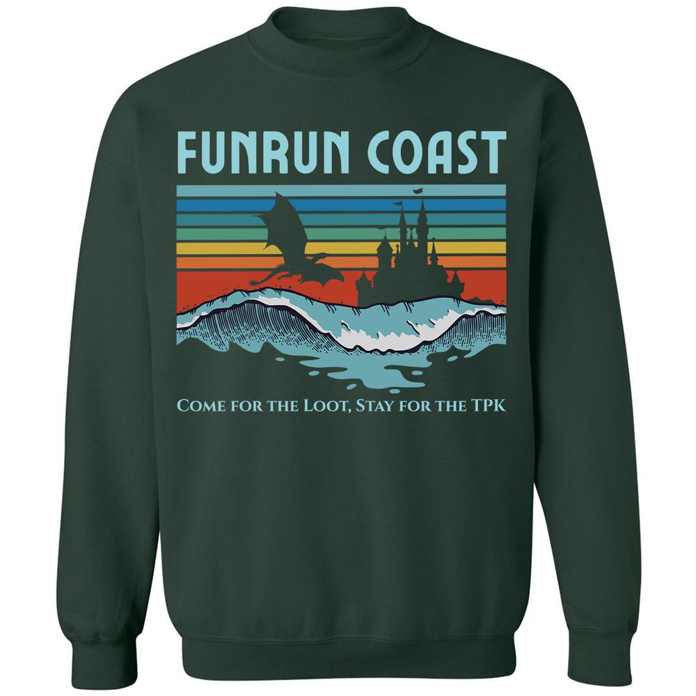 FUNRUN COAST Classic Unisex Sweatshirt - Forest Green - 4