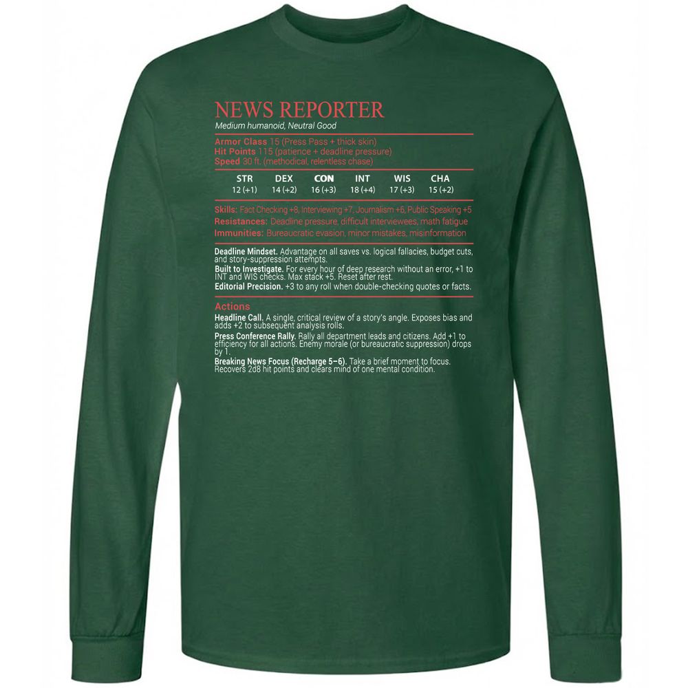 News Reporter Stats Block - Forest Green - 4