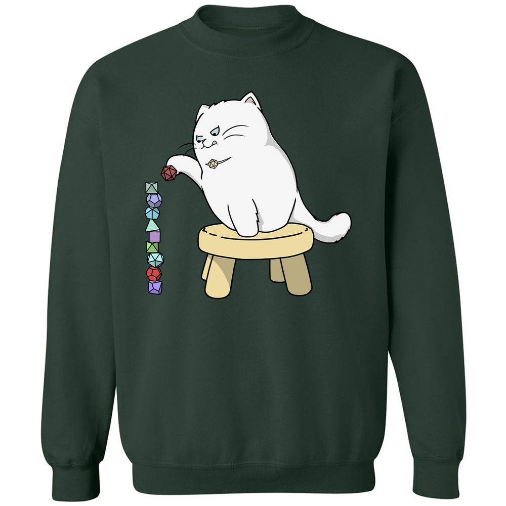 Cat Stacking Dice Classic Unisex Sweatshirt - Forest Green - 4