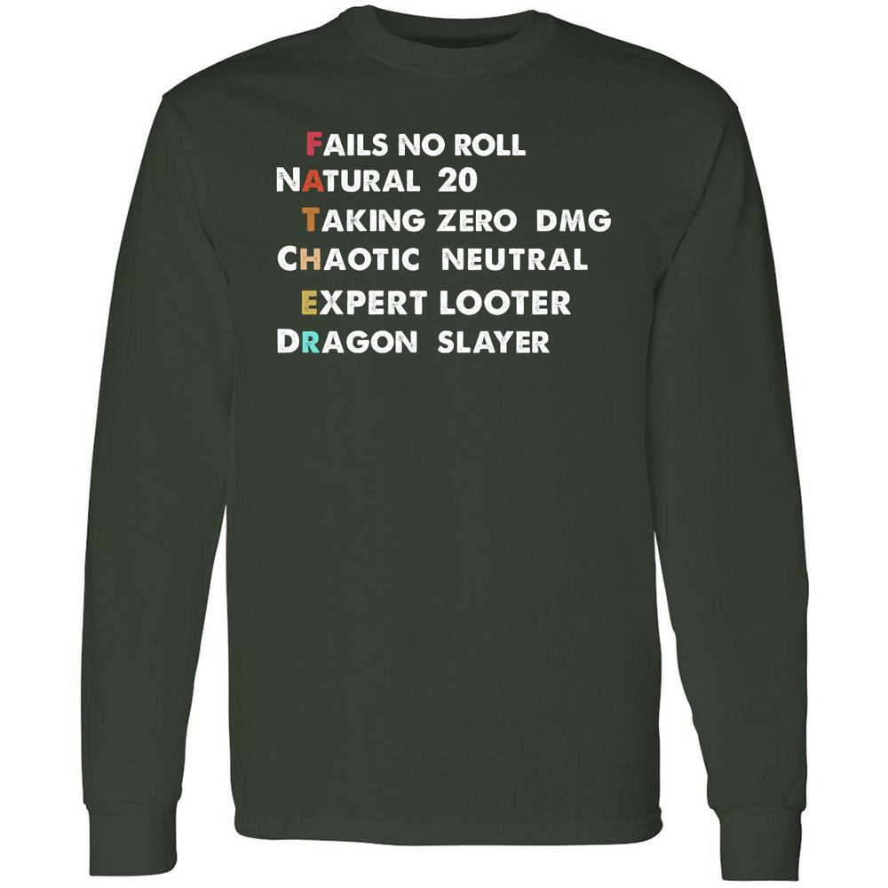 Father D&D Long Sleeve T-Shirt - Forest Green - 4