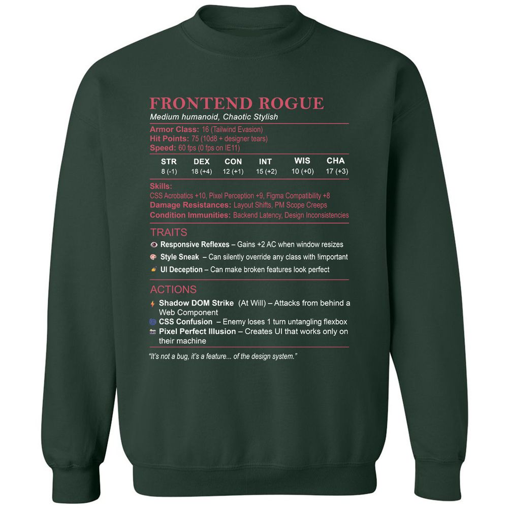 Frontend Rogue Classic Unisex Sweatshirt - Forest Green - 4