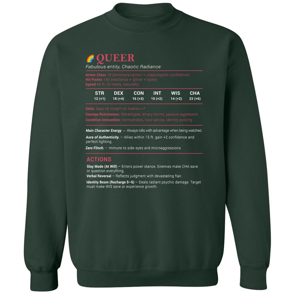 Queer Stats Classic Unisex Sweatshirt - Forest Green - 4