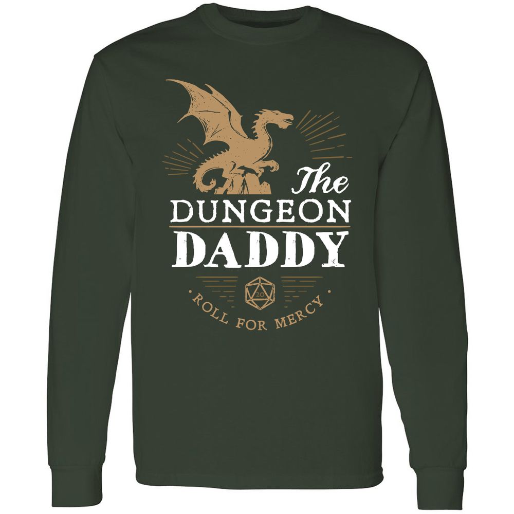 Dungeon Daddy Roll For Mercy Long Sleeve T-Shirt - Forest Green - 4