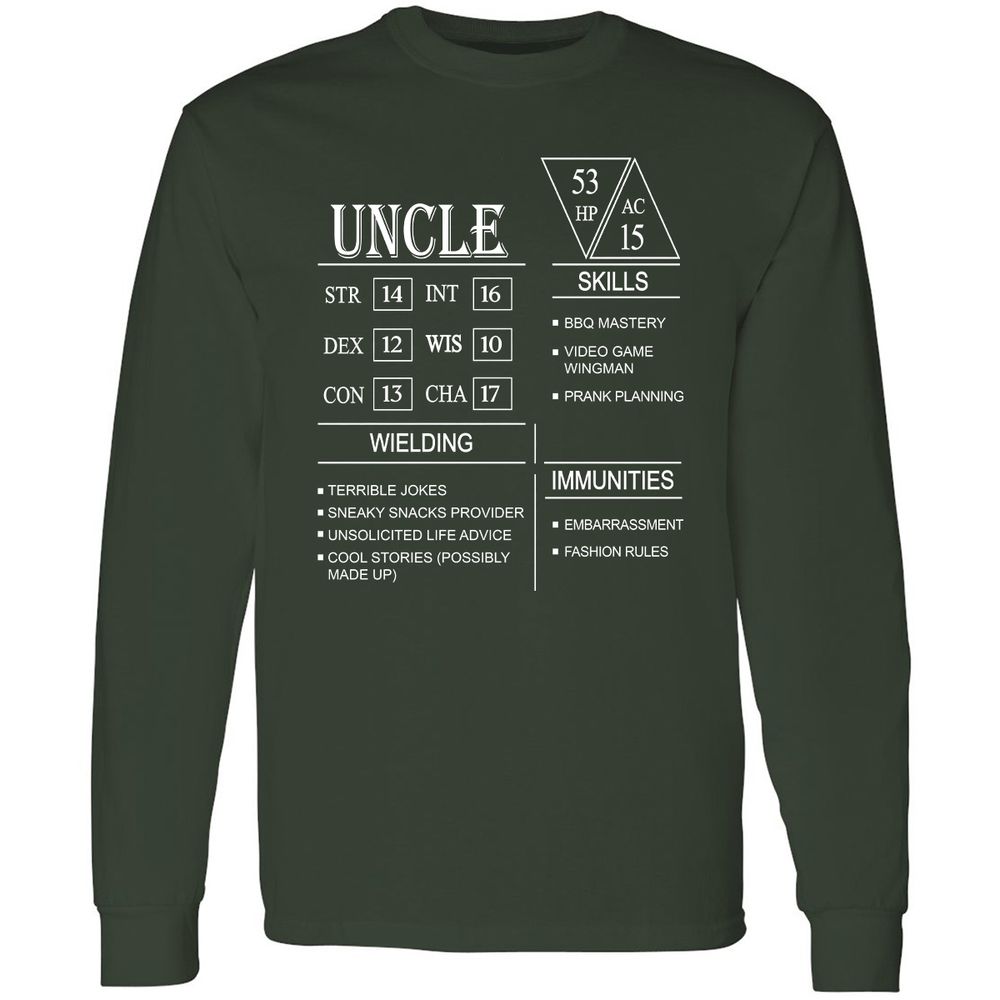 Uncle Stats Long Sleeve T-Shirt - Forest Green - 4