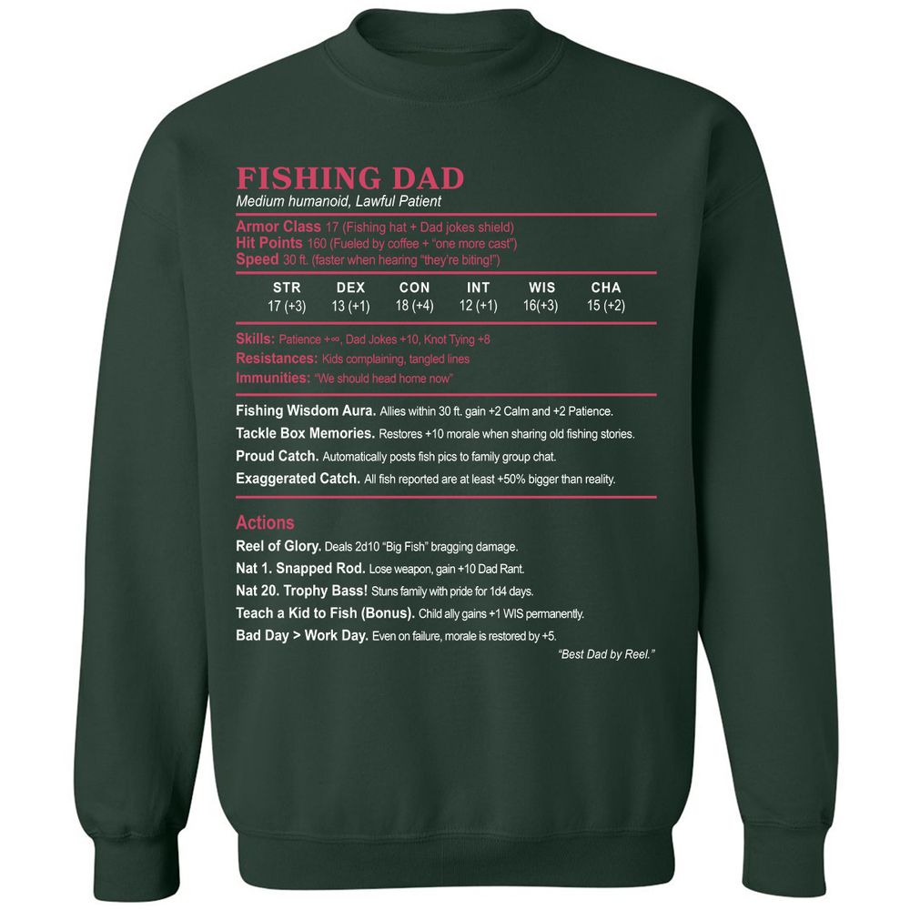 FISHING DAD Classic Unisex Sweatshirt - Forest Green - 4