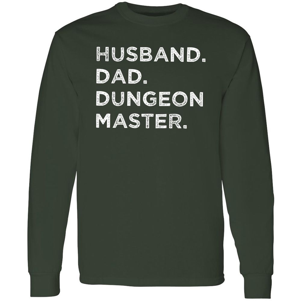 Husband Dad Dungeon Master Long Sleeve T-Shirt - Forest Green - 4