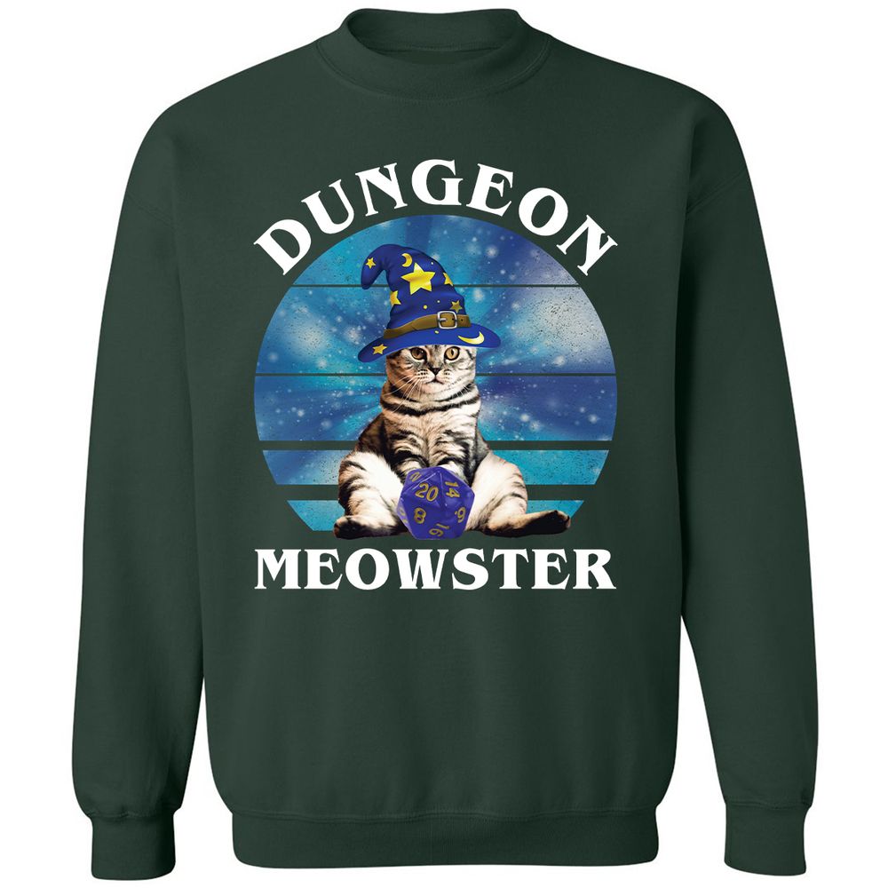Dungeon Meowster Vintage Classic Unisex Sweatshirt - Forest Green - 4