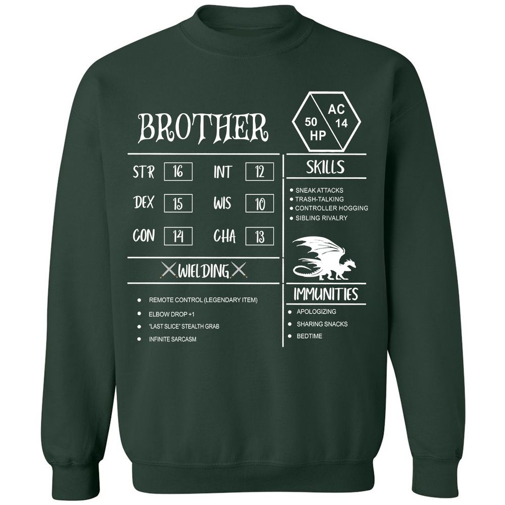 Brother Stats Classic Unisex Sweatshirt - Forest Green - 4