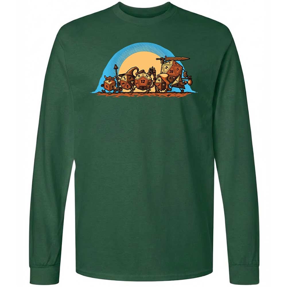 The Fellowship Of The Dice Long Sleeve T-Shirt - Forest Green - 4