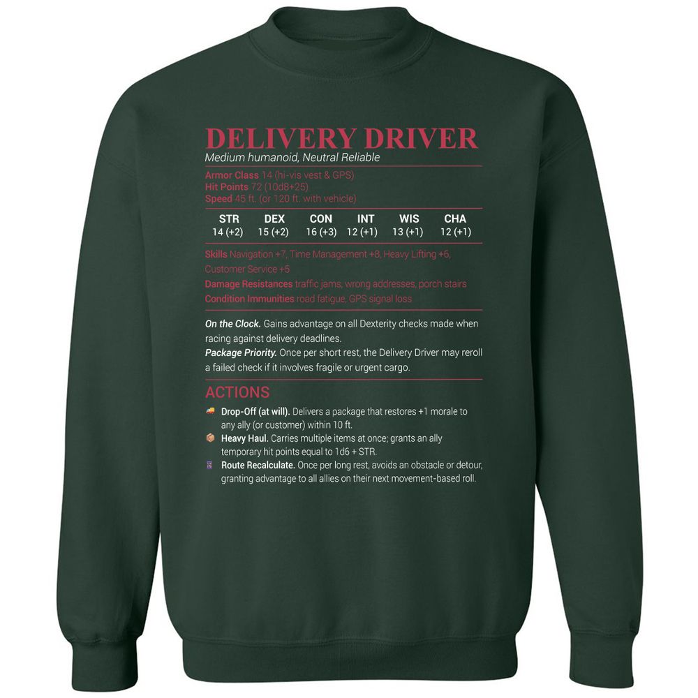 Delivery Driver Classic Unisex Sweatshirt - Forest Green - 4