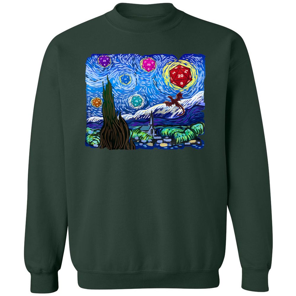 Dragon Starry Night Classic Unisex Sweatshirt - Forest Green - 4