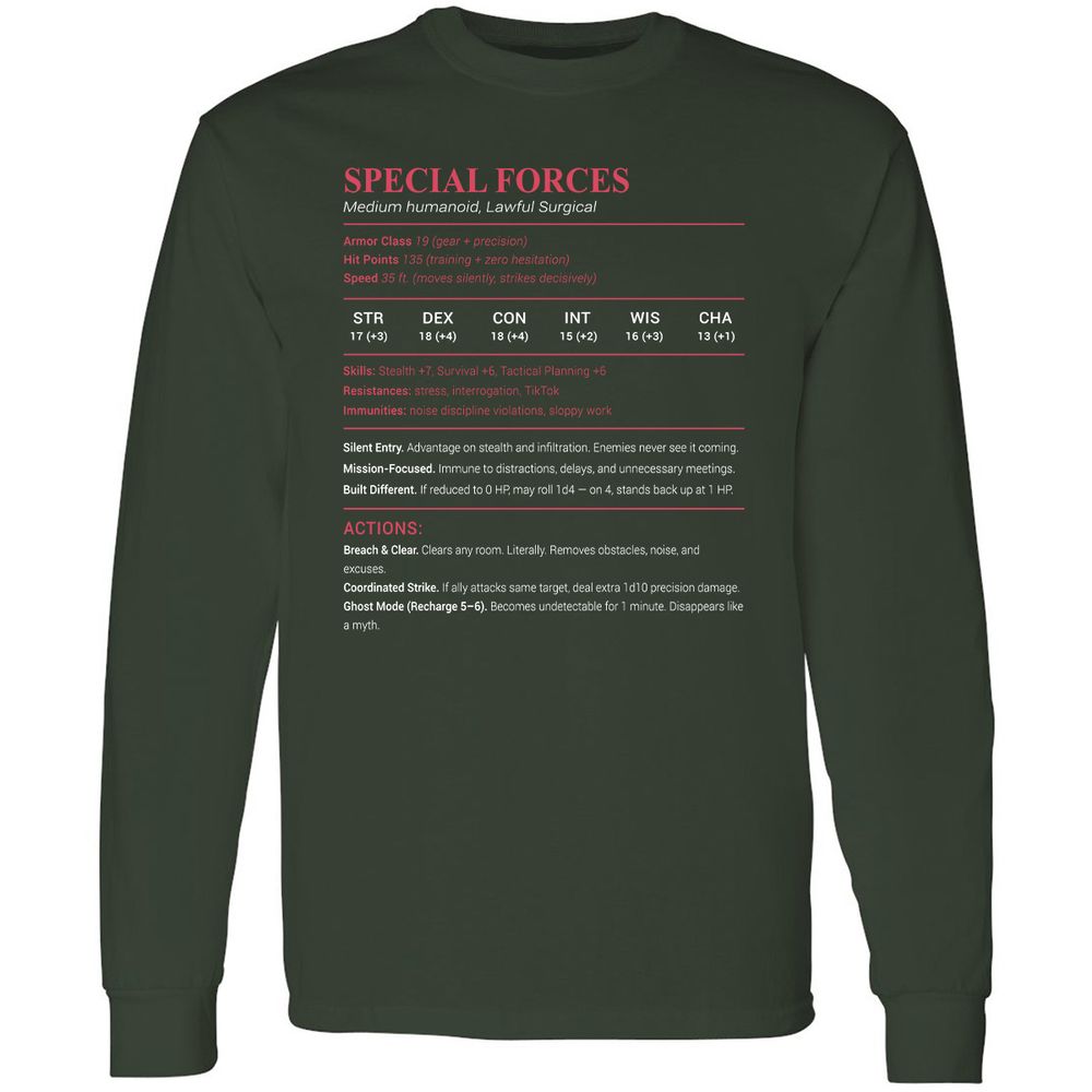 Special Forces Long Sleeve T-Shirt - Forest Green - 4