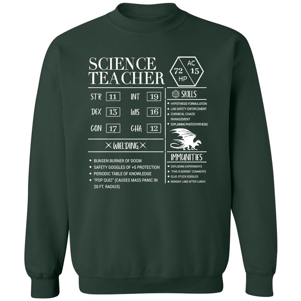 Science Teacher New Classic Unisex Sweatshirt - Forest Green - 4
