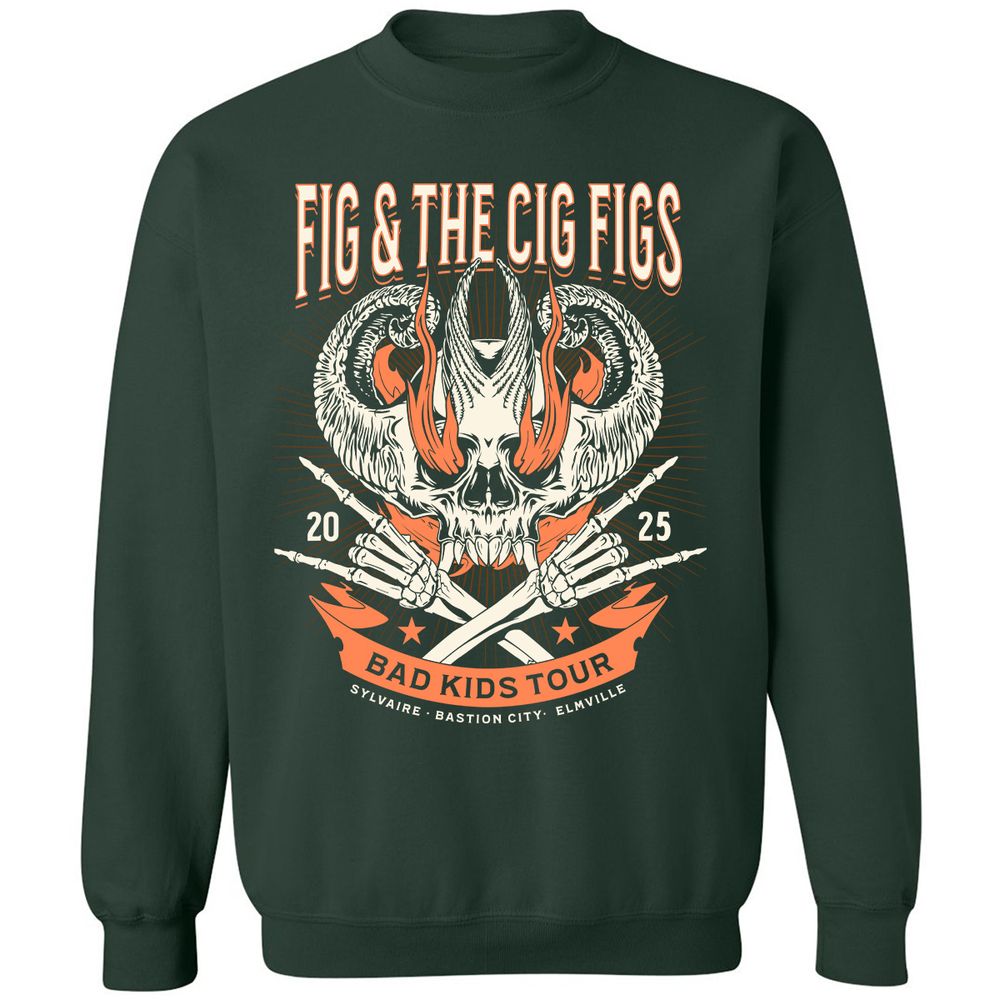 Fig and the Cig Figs, Dimension 20 Classic Unisex Sweatshirt - Forest Green - 4