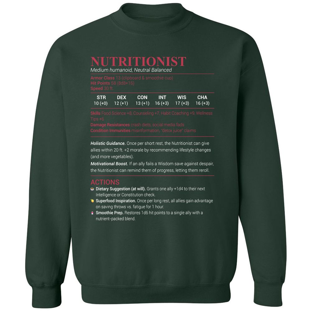 Nutritionist Classic Unisex Sweatshirt - Forest Green - 4