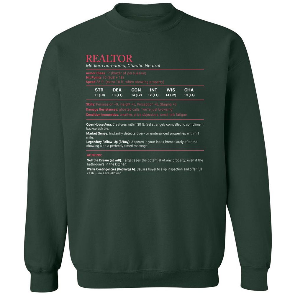 Realtor Stats Classic Unisex Sweatshirt - Forest Green - 4