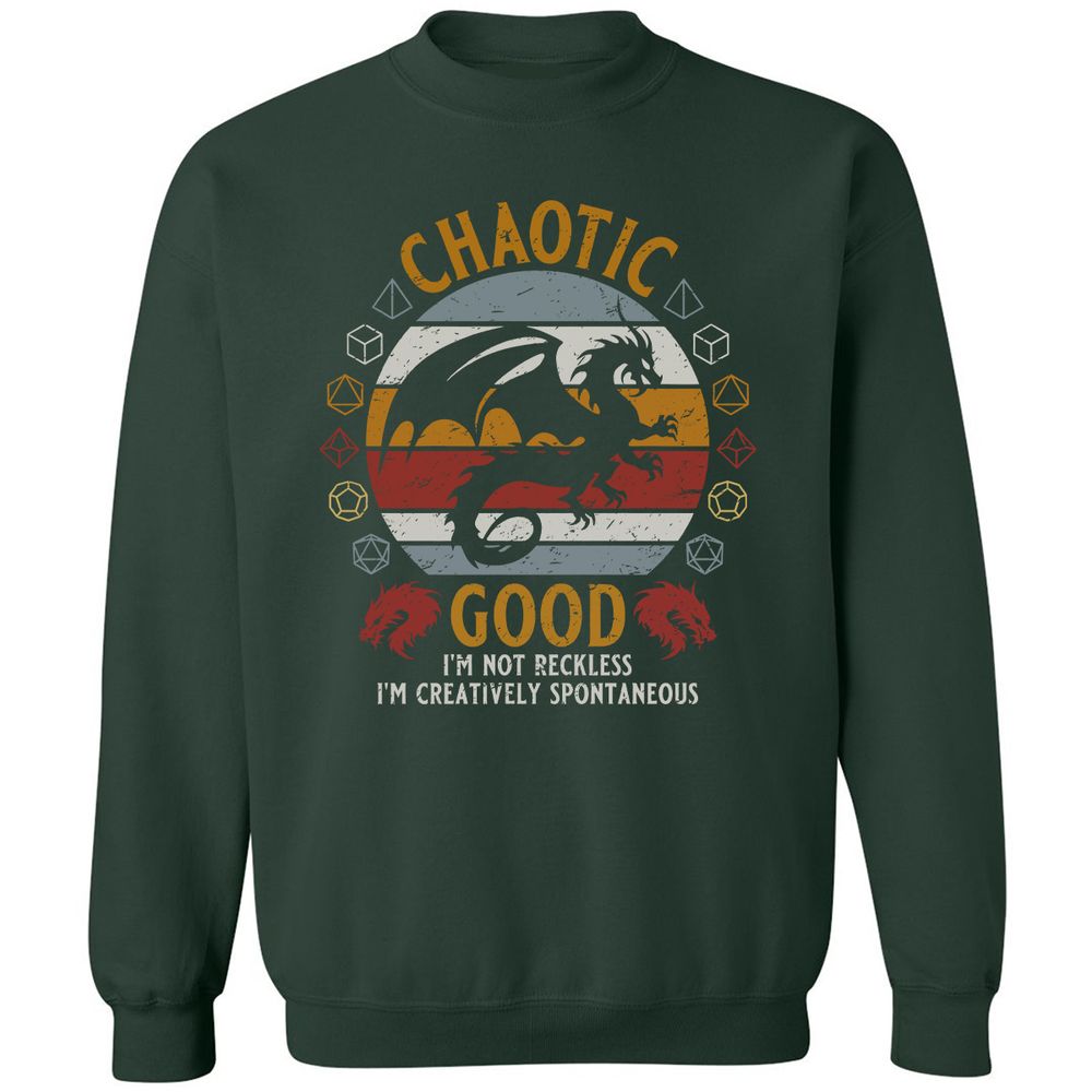Chaotic Good Classic Unisex Sweatshirt - Forest Green - 4