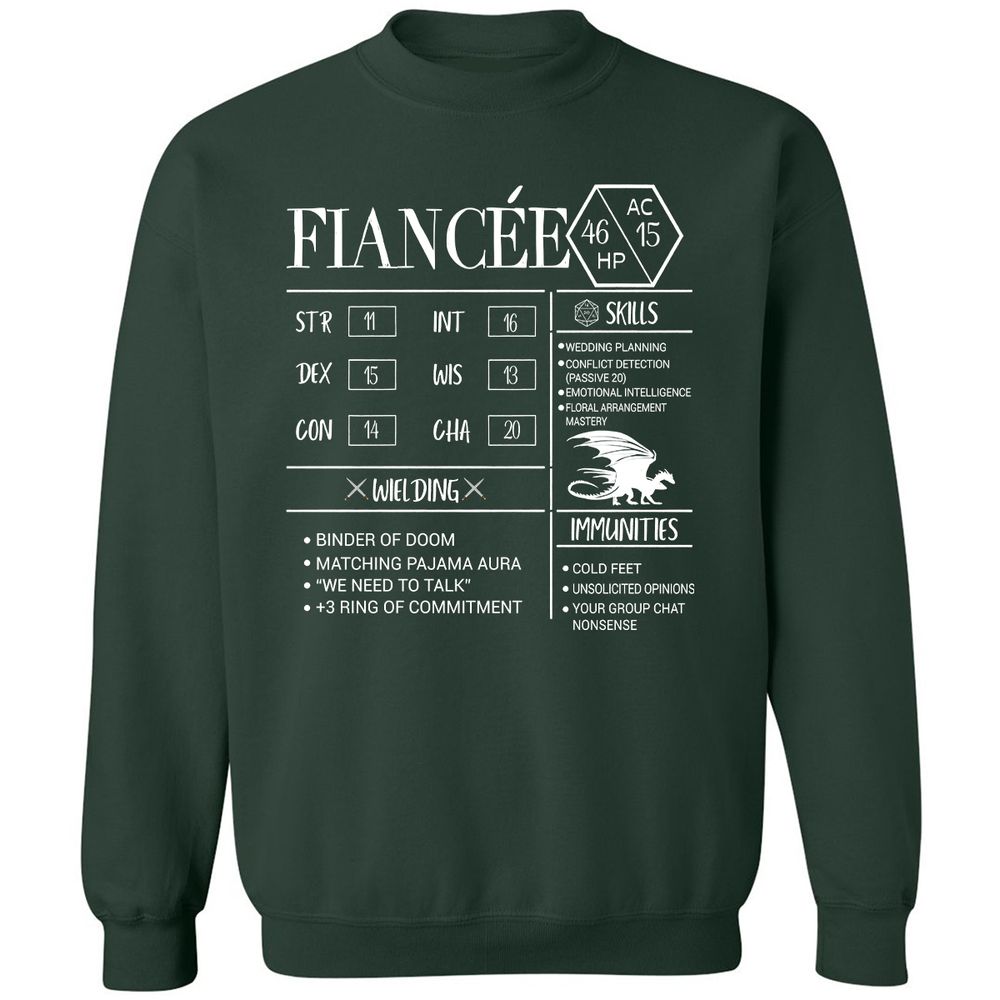 Fiancee Stats Classic Unisex Sweatshirt - Forest Green - 4