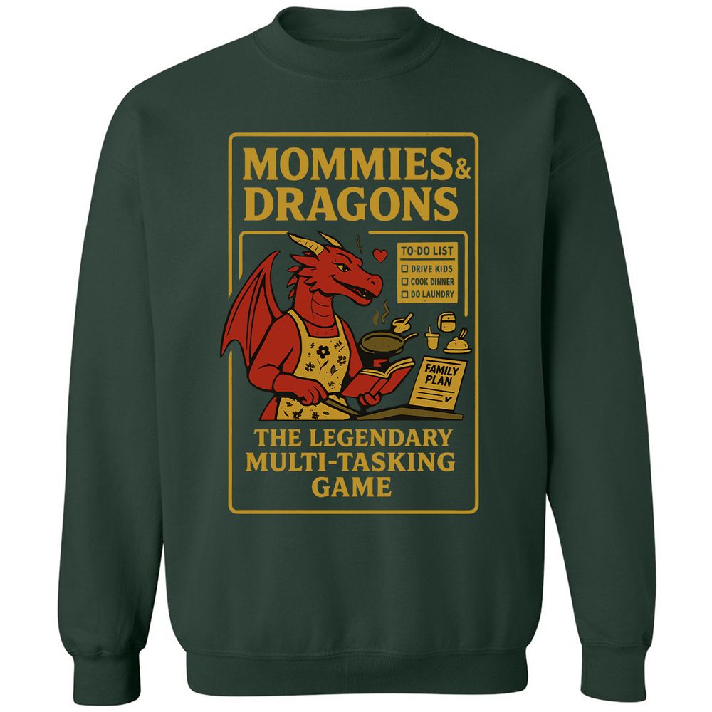 Mommies & Dragons Classic Unisex Sweatshirt - Forest Green - 4