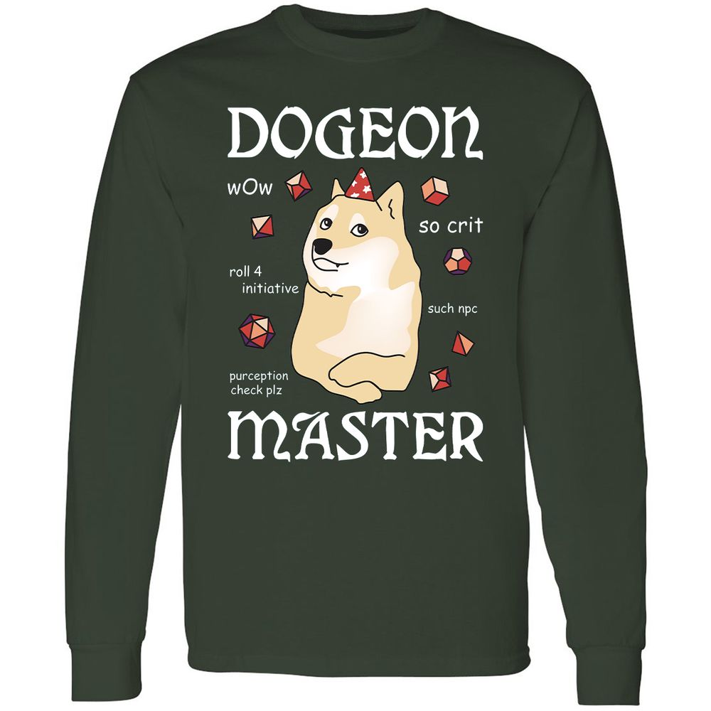 Dogeon Master Long Sleeve T-Shirt - Forest Green - 4