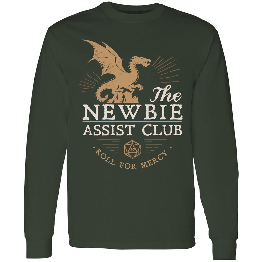 The Newbie Assist Club Long Sleeve T-Shirt - Forest Green - 4