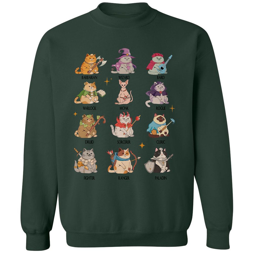 Dungeons And Cats Classic Unisex Sweatshirt - Forest Green - 4