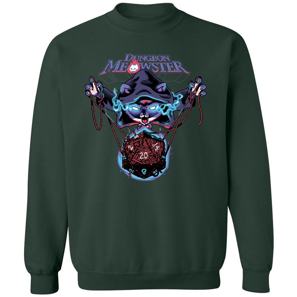 Dungeon Meowster Classic Unisex Sweatshirt - Forest Green - 4