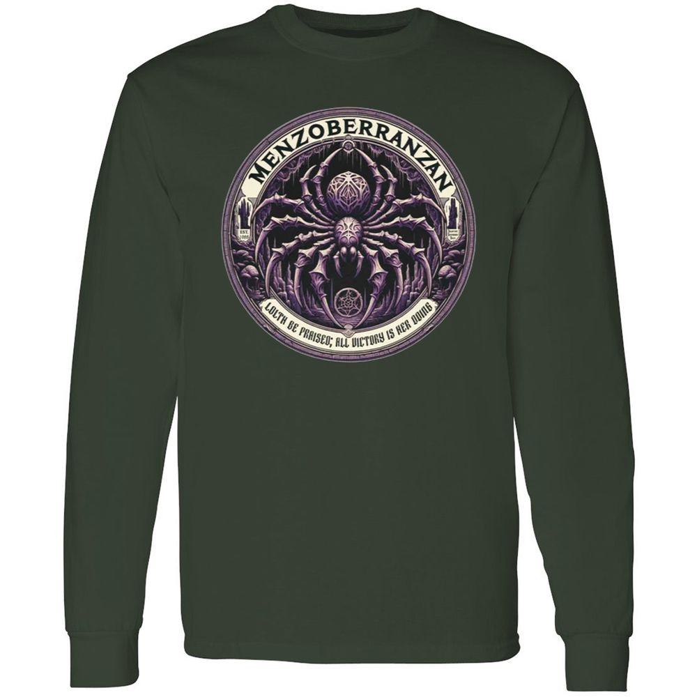 Menzoberranzan Lolth Be Praised Long Sleeve T-Shirt - Forest Green - 4