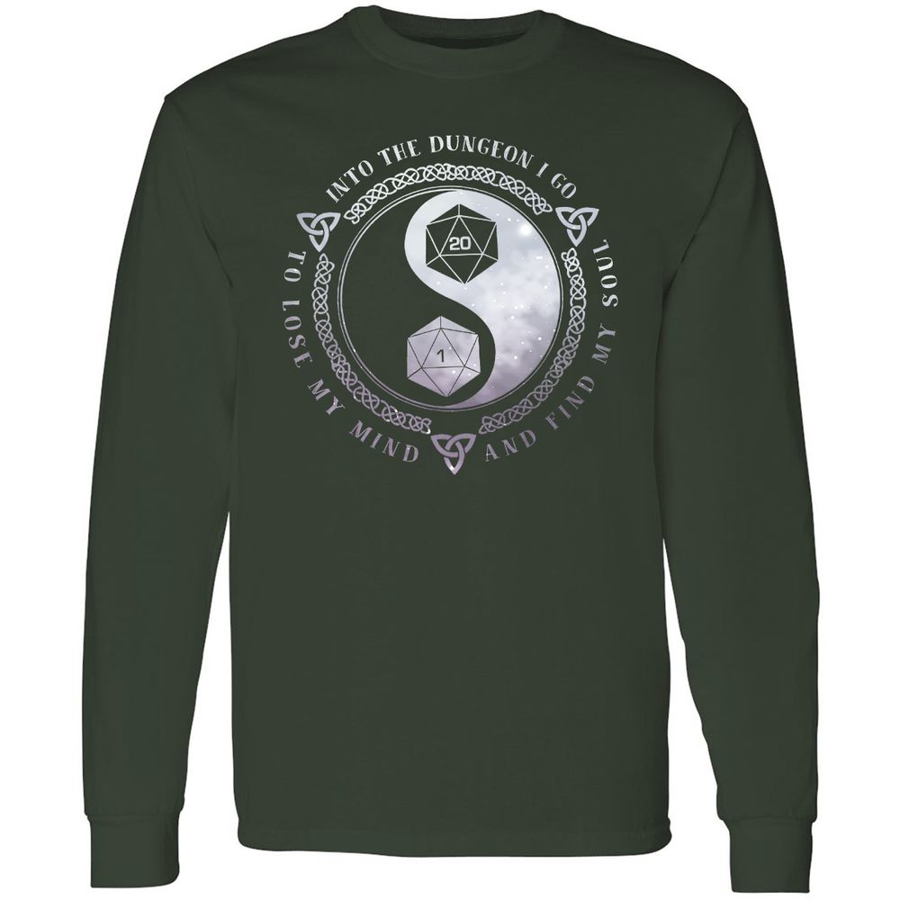 Into The Dungeon I Go Long Sleeve T-Shirt - Forest Green - 4