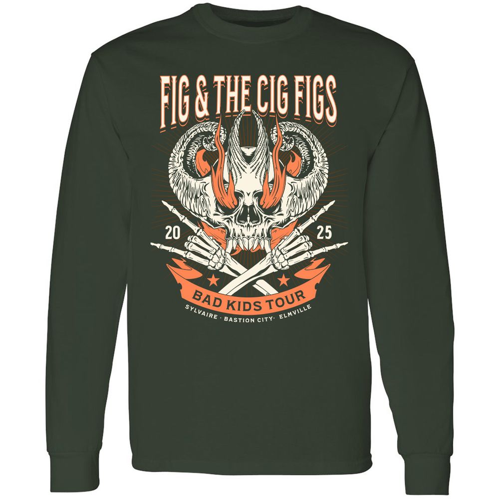 Fig and the Cig Figs, Dimension 20 Long Sleeve T-Shirt - Forest Green - 4