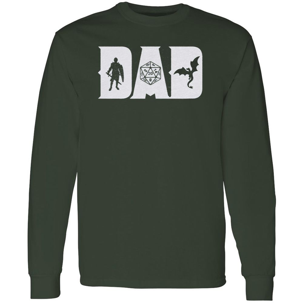 Dad Fathers Day Long Sleeve T-Shirt - Forest Green - 4