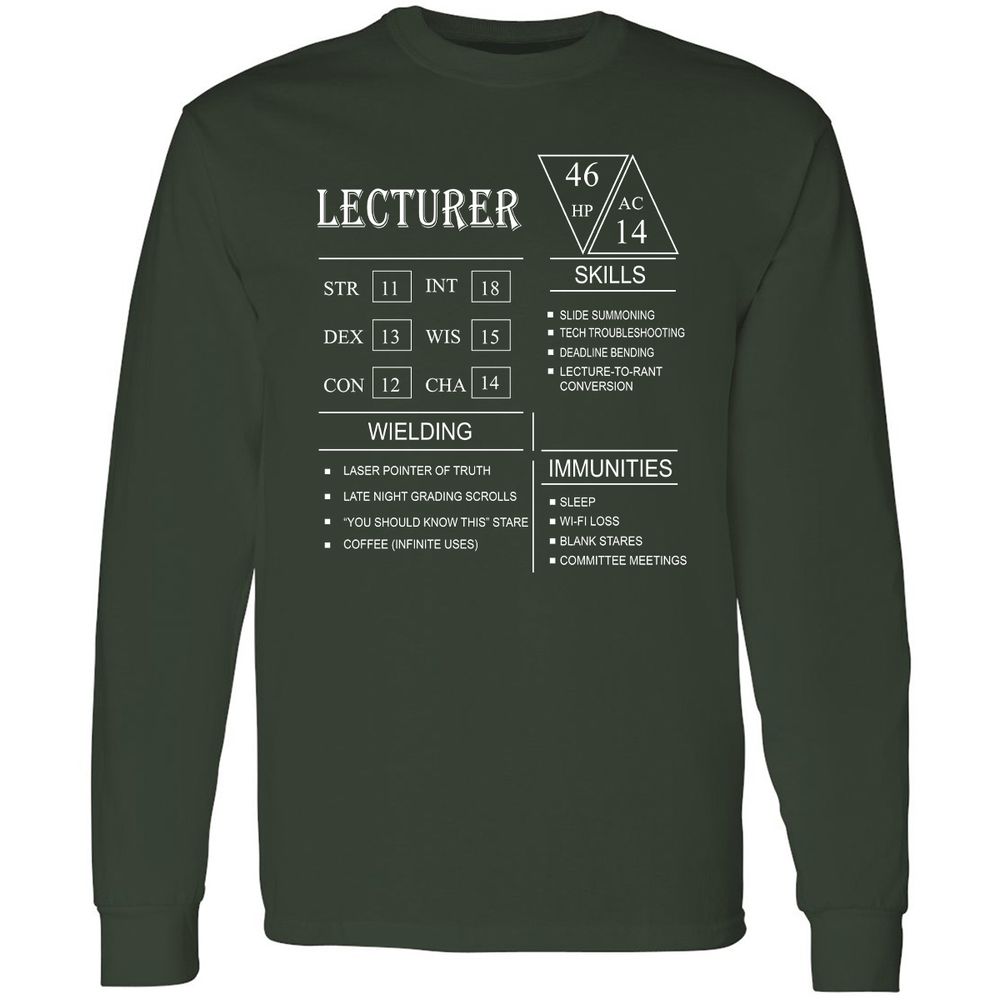 Lecturer New Long Sleeve T-Shirt - Forest Green - 4