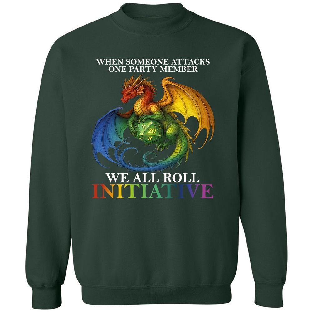 Dragon Roll For Initiative Classic Unisex Sweatshirt - Forest Green - 4