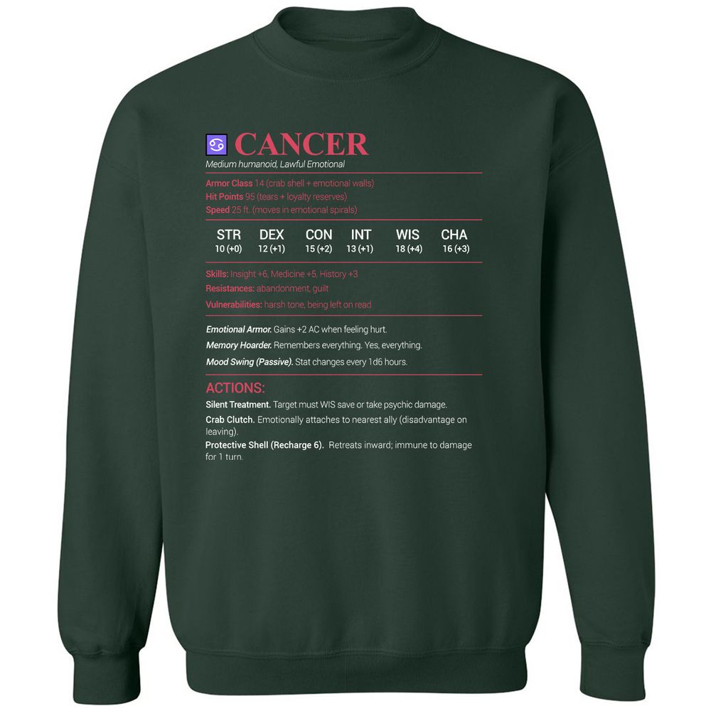Cancer Stats Classic Unisex Sweatshirt - Forest Green - 4
