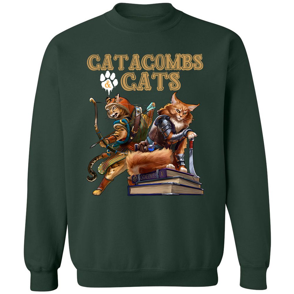 Catacombs & Cats Classic Unisex Sweatshirt - Forest Green - 4
